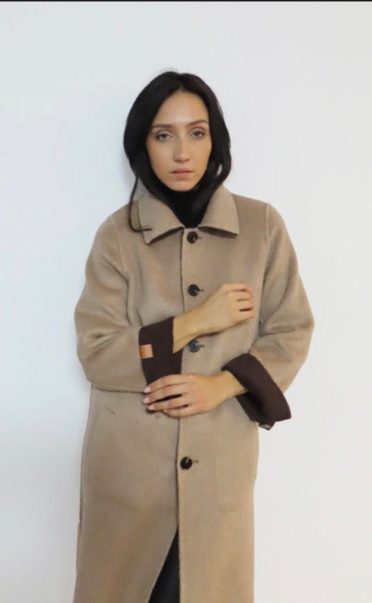 Manteau long réversible Elisa