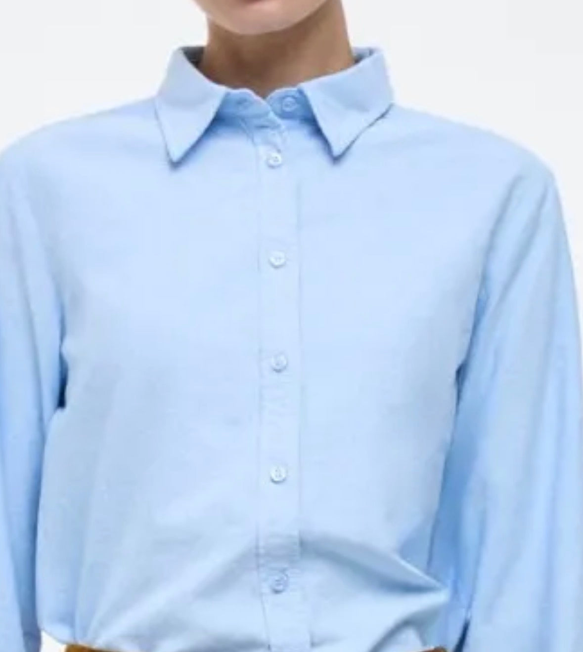 Chemise lin bleu ciel ou beige