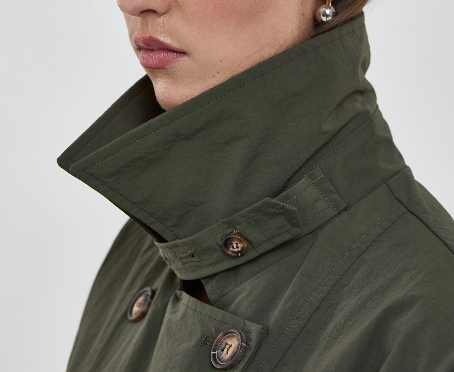 Trench large col boutonné marine beige ou kaki Let