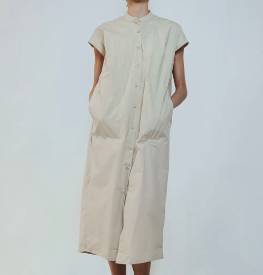 Robe droite beige coton