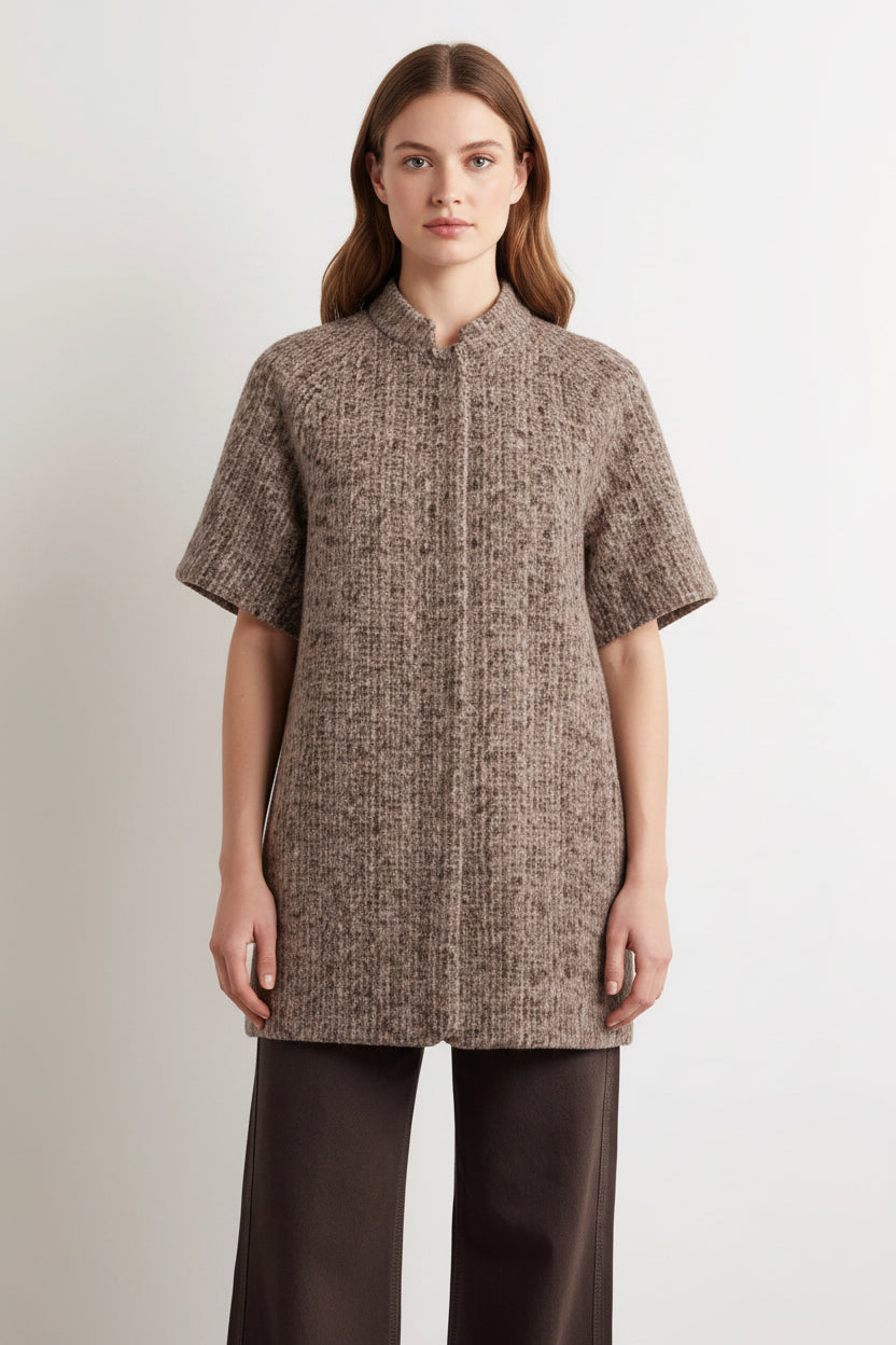 Veste laine manche courte