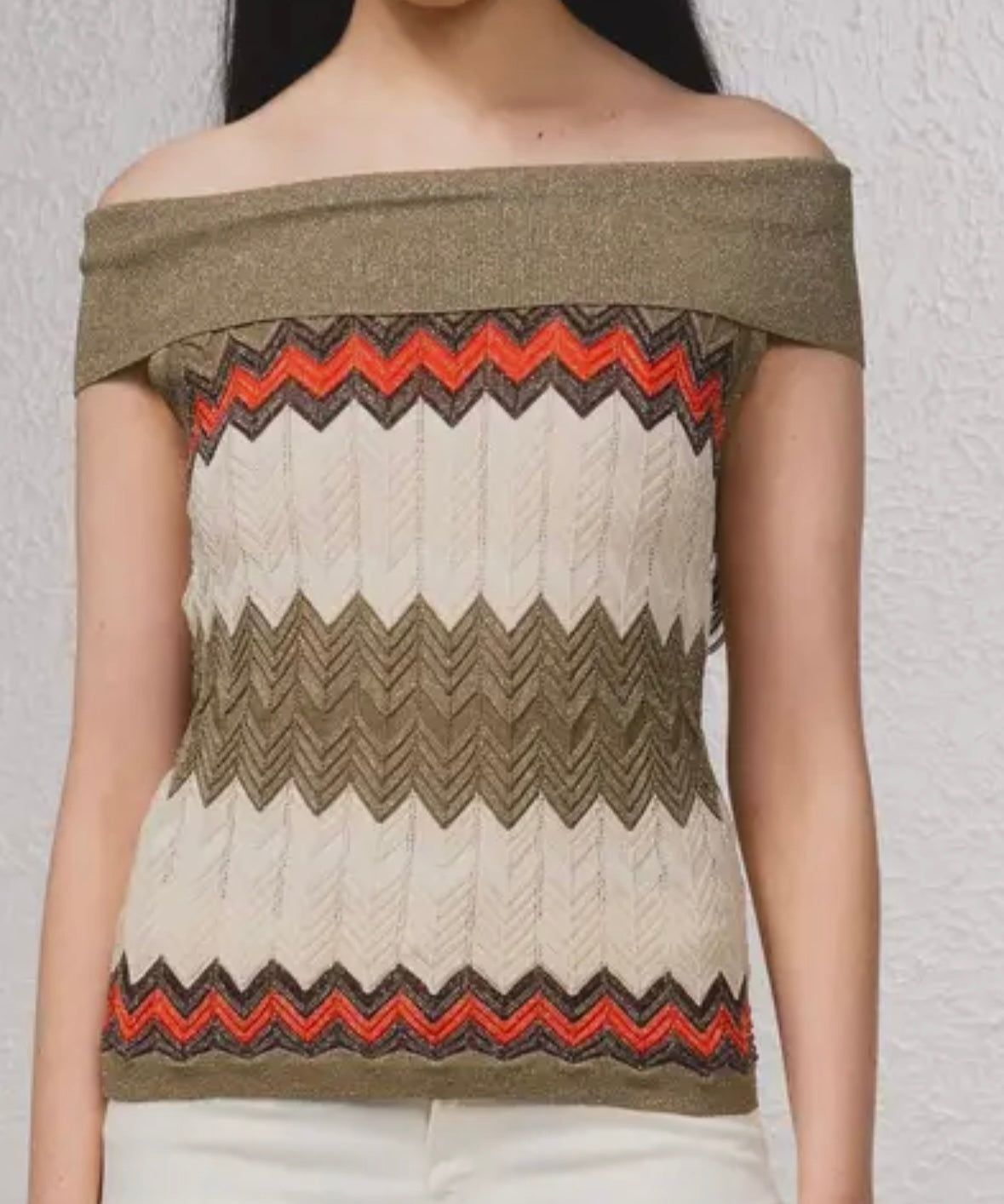 Pull bardot maille lurex SMF