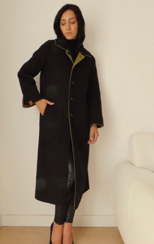 Manteau long réversible Elisa