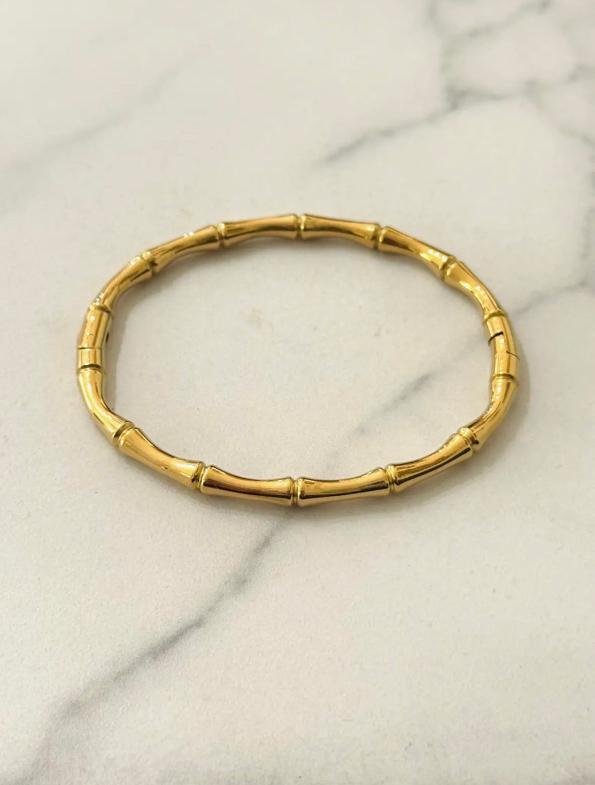 Bracelet jonc bambou ou carré or