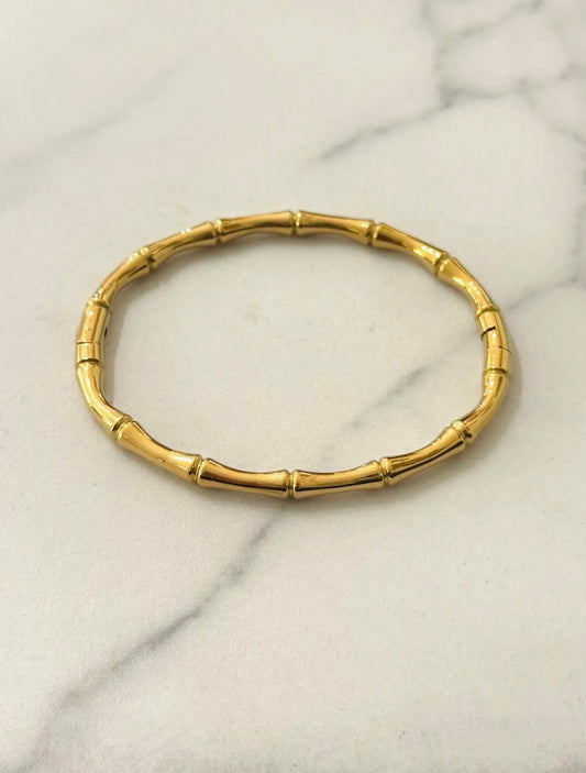Bracelet jonc bambou ou carré or
