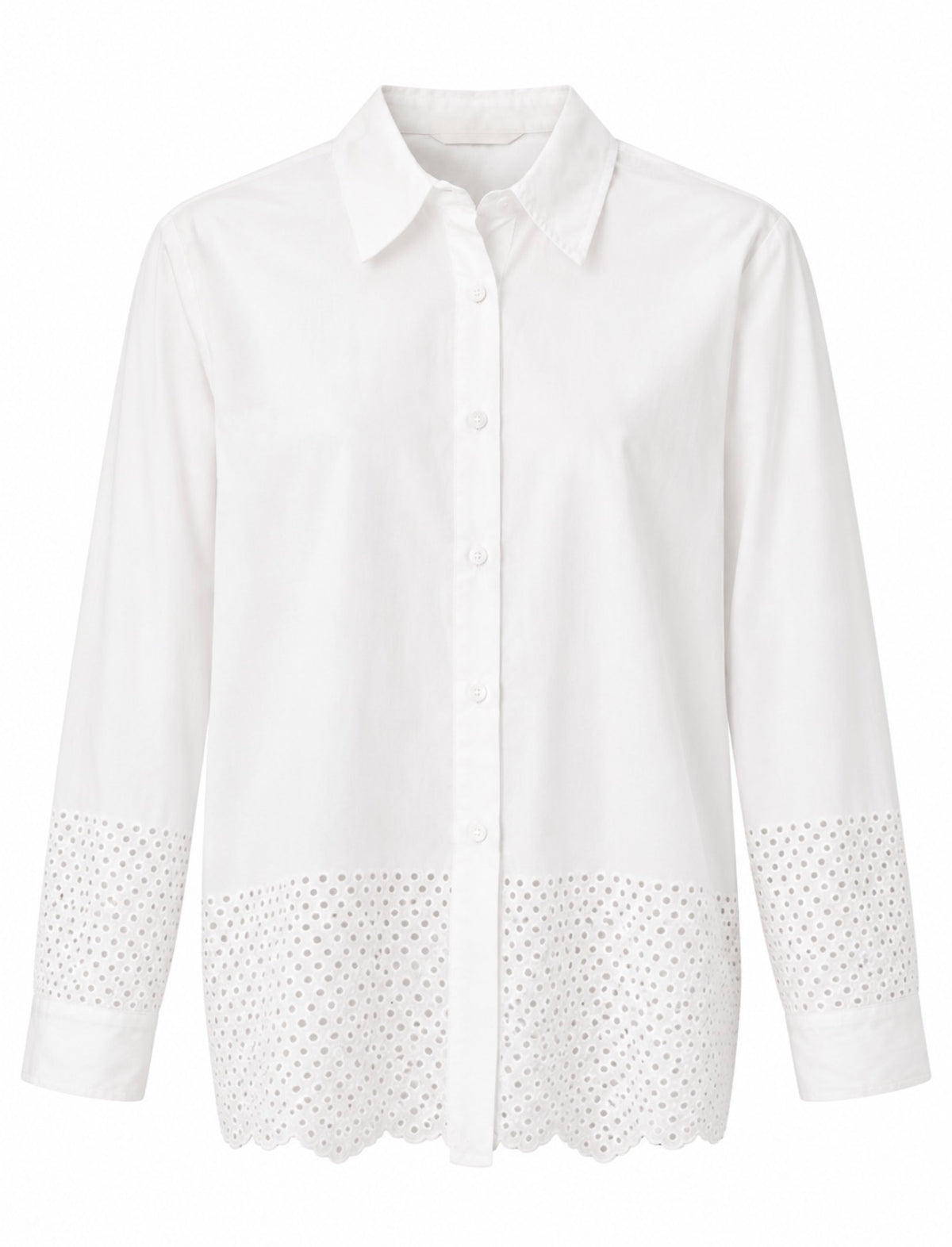 Chemise blanche broderie anglaise en bas