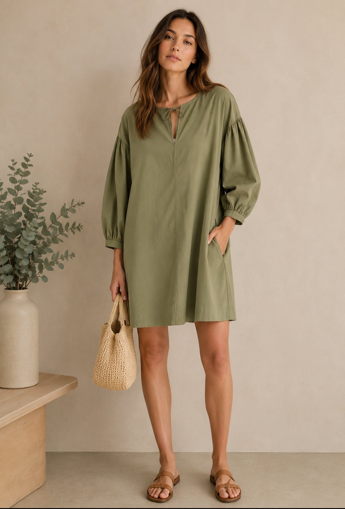 Robe courte manches longues