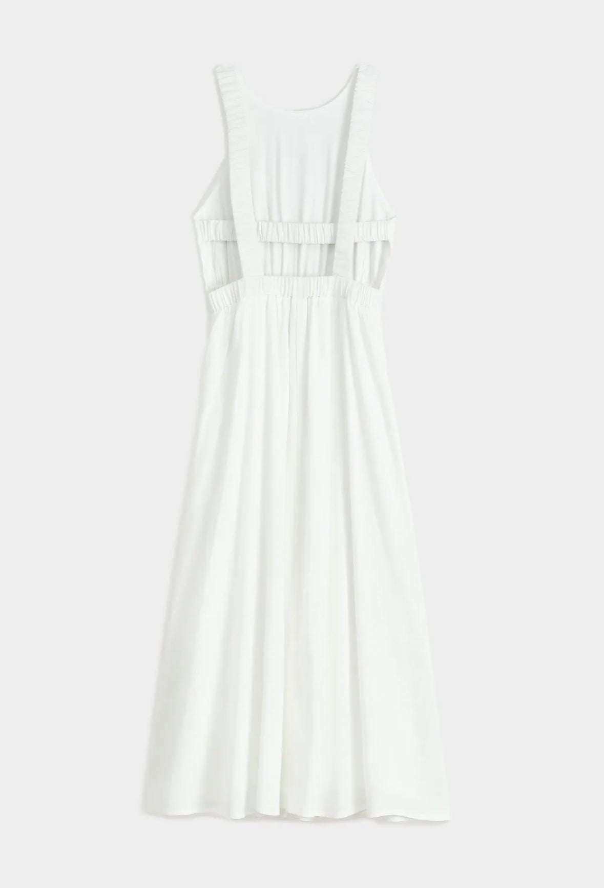 Robe blanche longue en lin dos nu froncés Copp