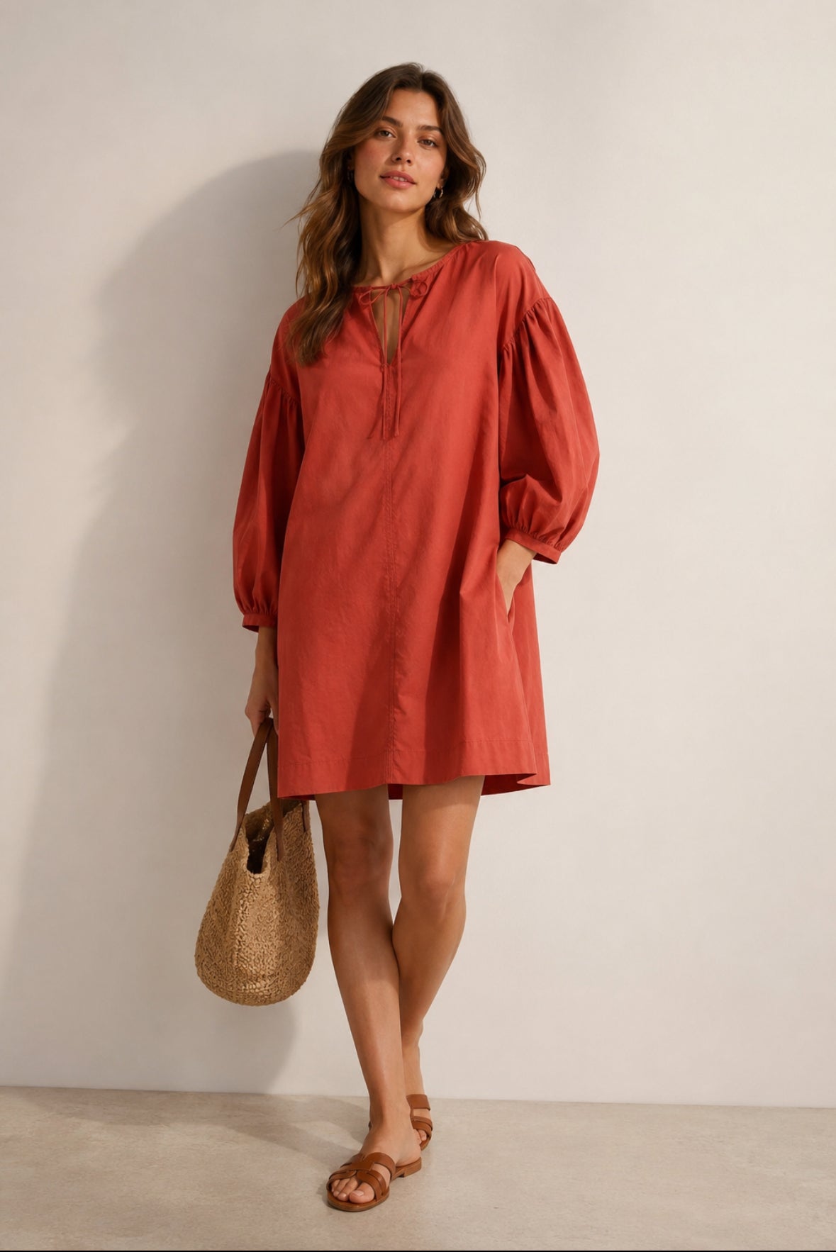 Robe courte manches longues