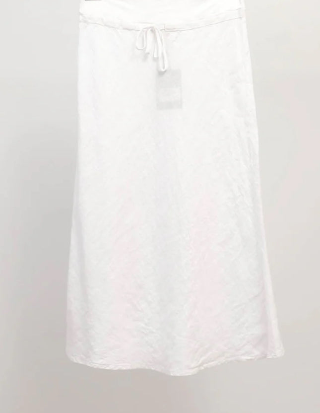 Jupe en lin beige ou blanche uni ou boutons Cécile