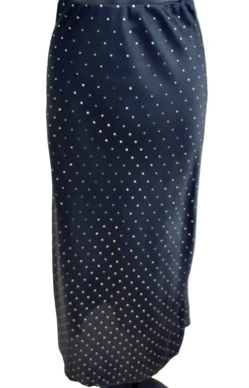 Jupe satin noir et strass