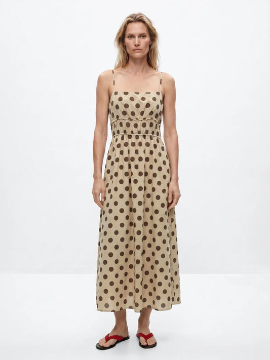 Robe longue à pois