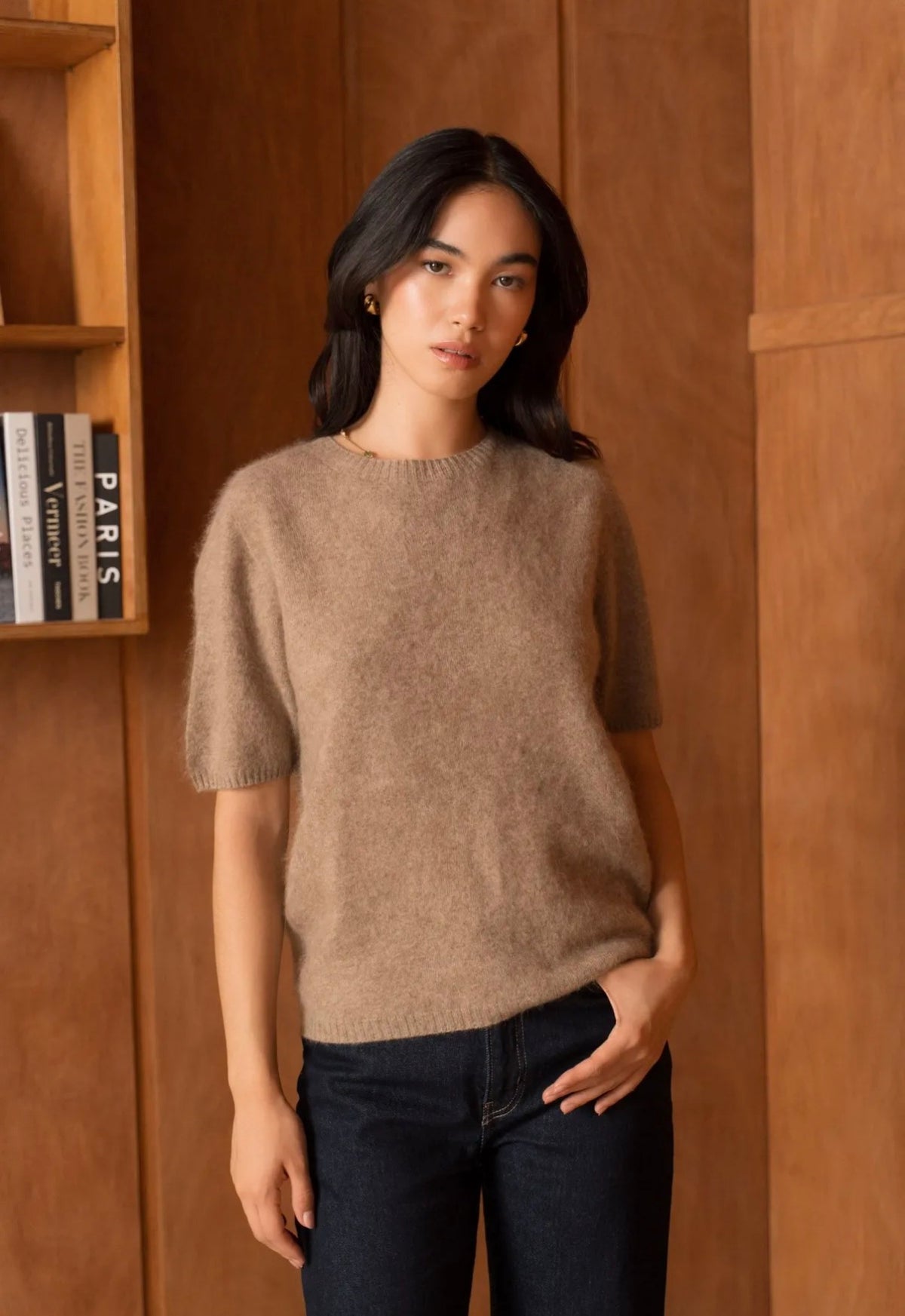 Pull laine et cachemire brossé