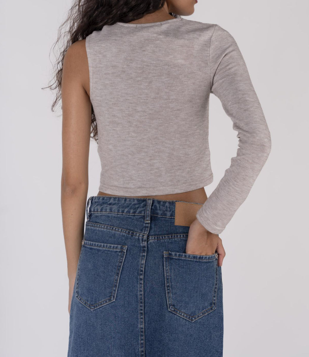 Jupe longue denim fendue ELISA