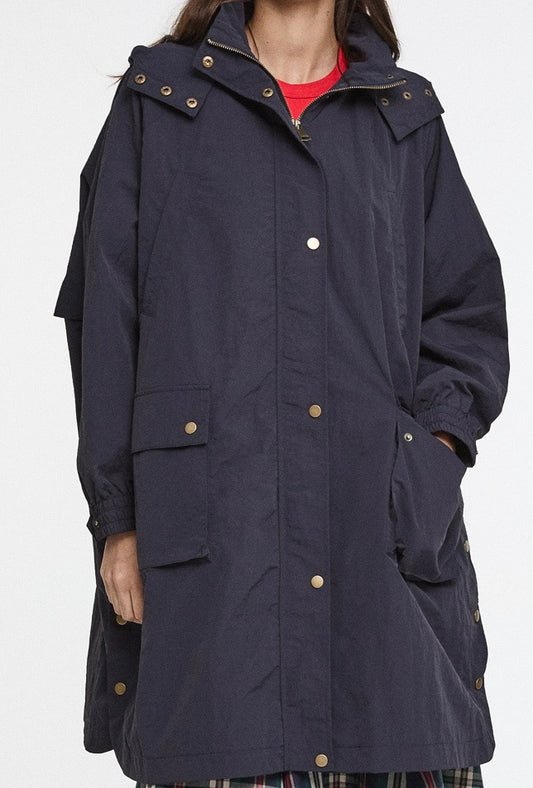 Parka marine doublée longue Let