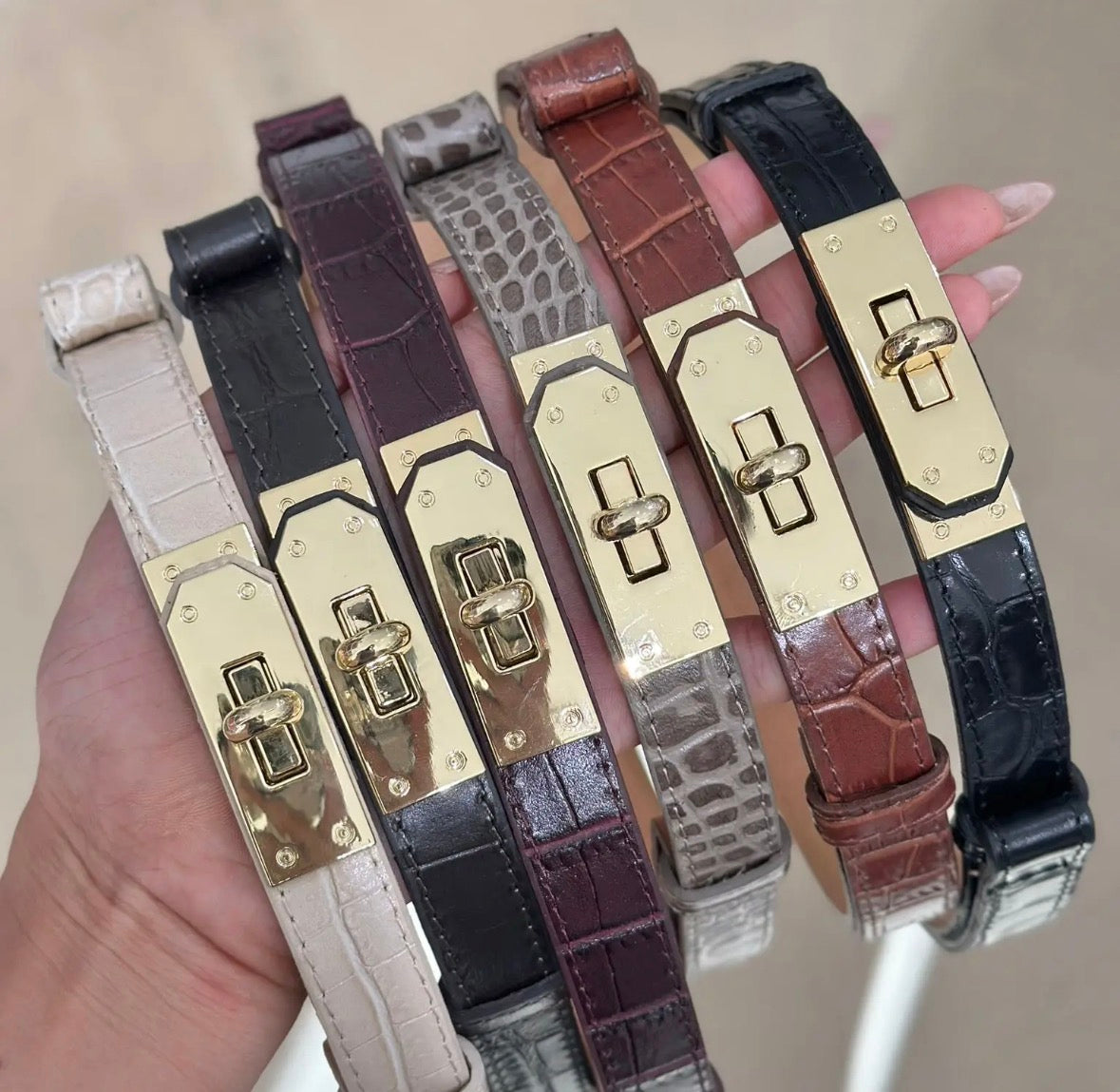 Ceinture cuir ou daim fermoir