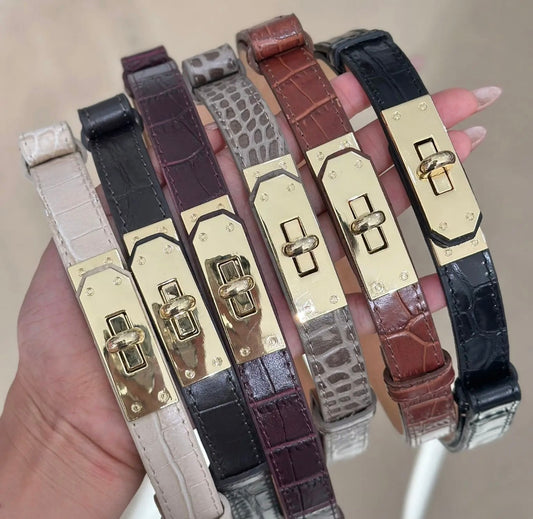 Ceinture cuir ou daim fermoir