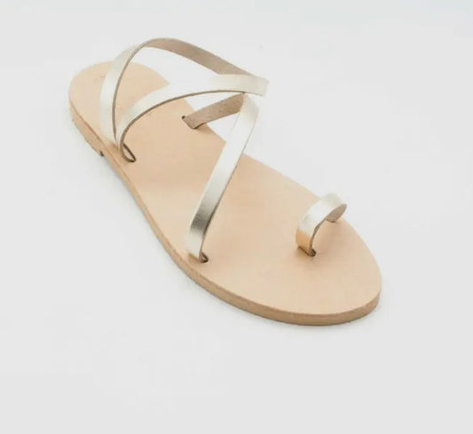 Sandales grecques cuir doré Nikola