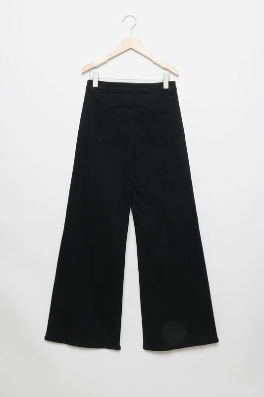 Jean noir Wide leg full lenght super stretch