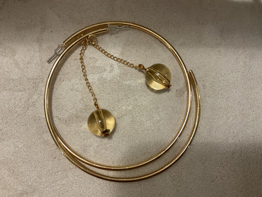 Boucles créoles avec pendant perle verre