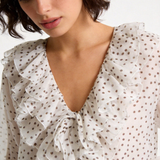 Blouse à pois volants