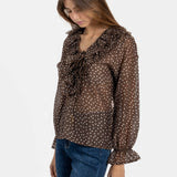 Blouse à pois volants