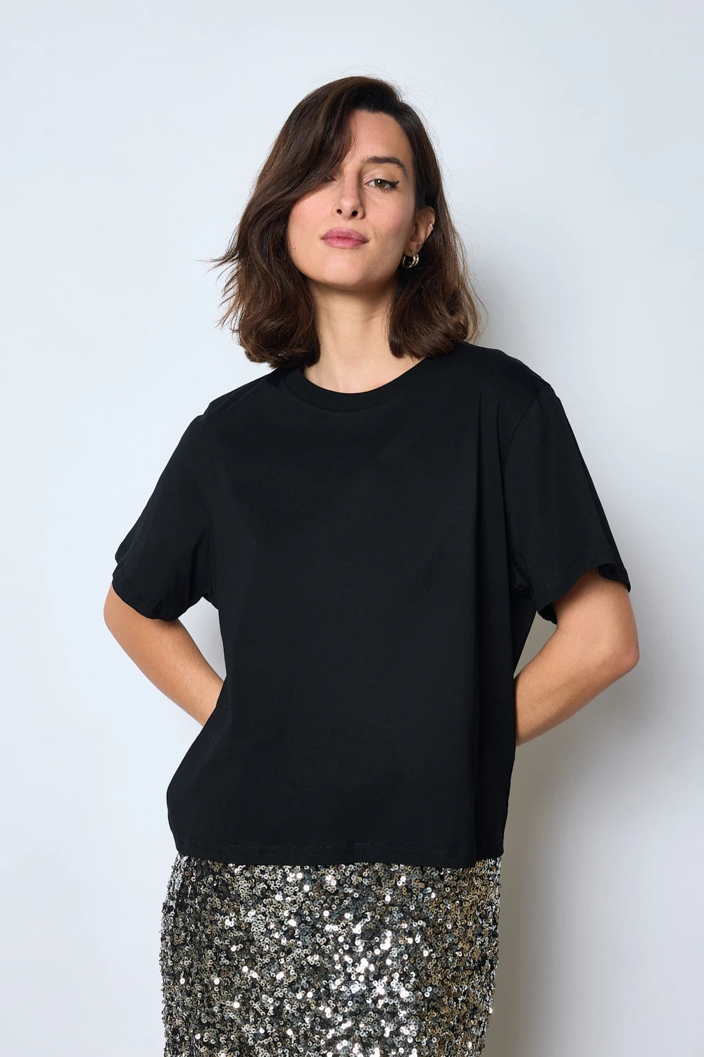 T-shirt box ample court coton