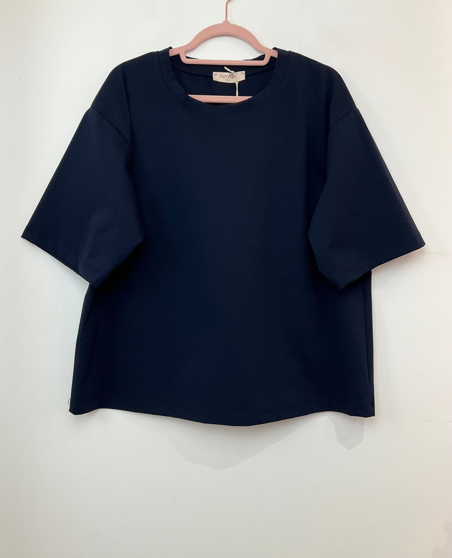 T shirt oversize court blanc bleu rose navy noir