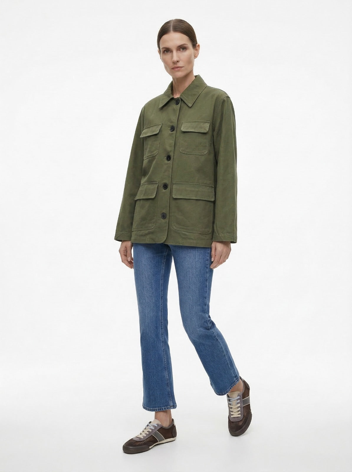 Veste longue poches Camel ou kaki