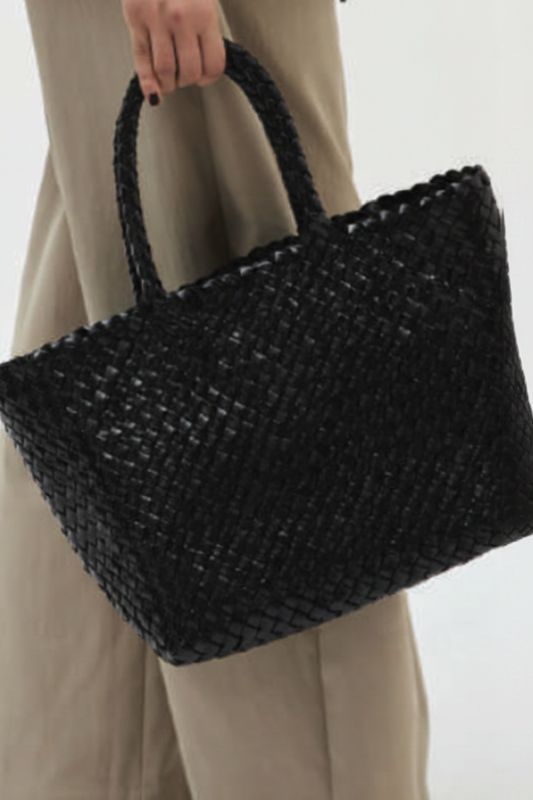 Sac cuir véritable tressé