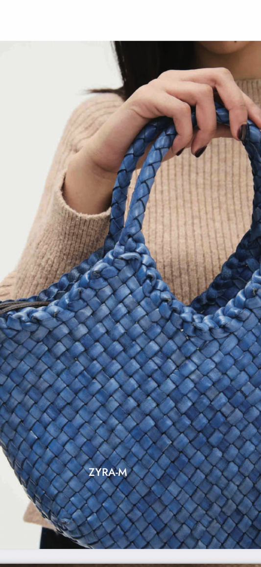 Sac cuir véritable tressé