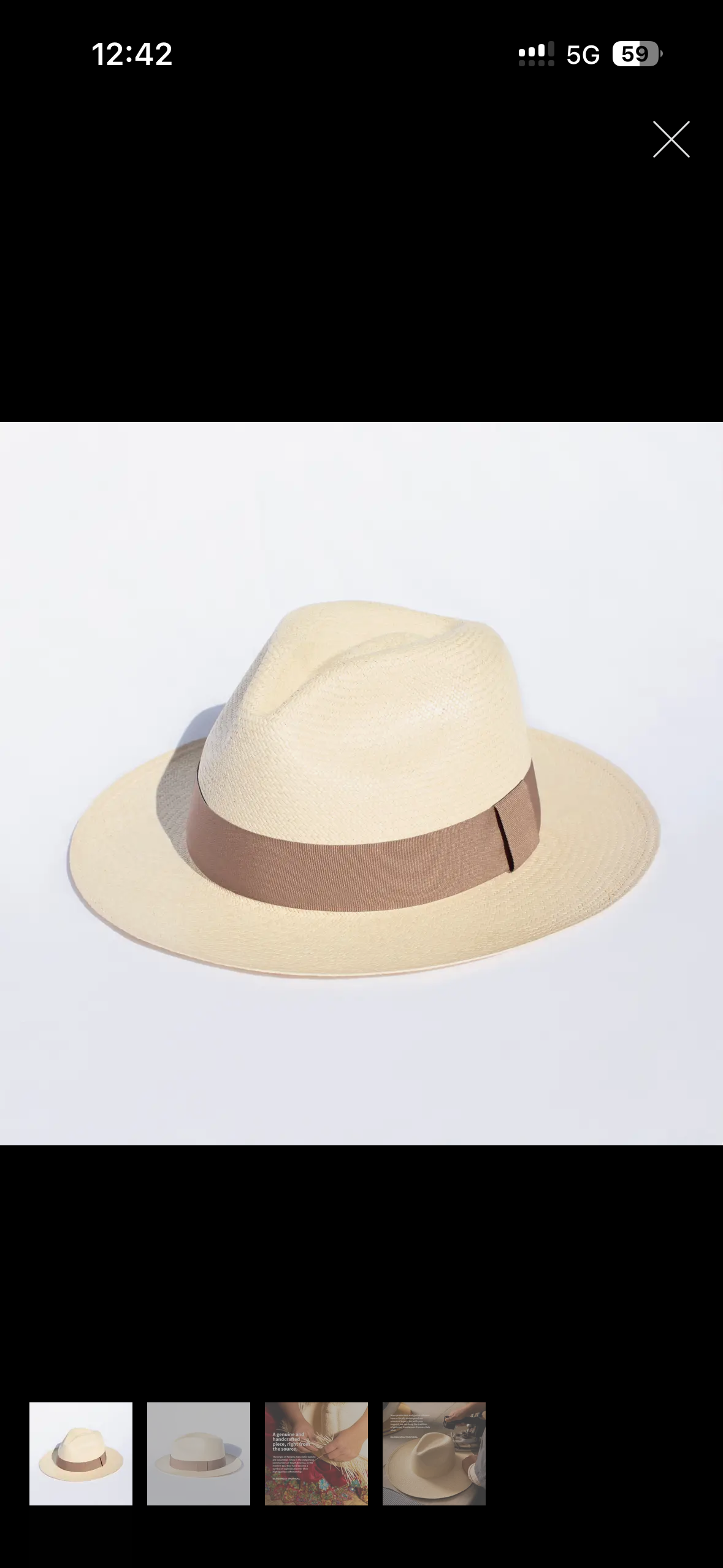 Chapeau Panama véritable pliable le classique