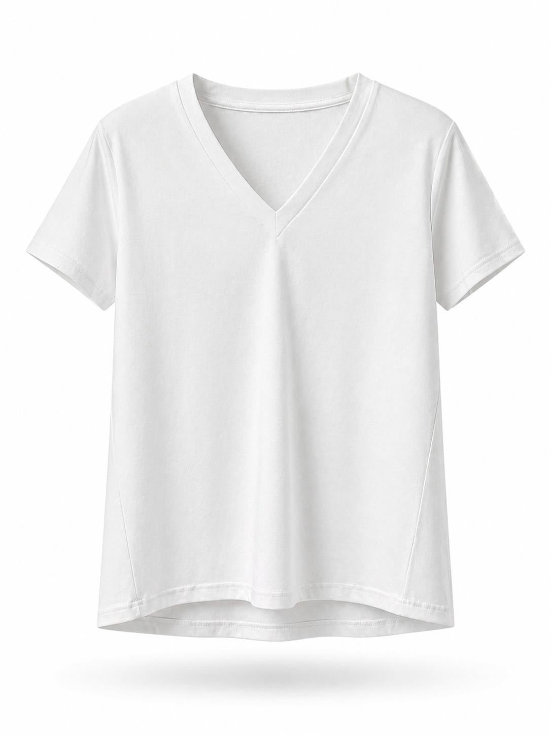 T shirt blanc col V