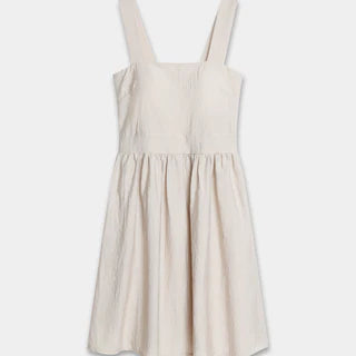 Robe courte à bretelles bleu ciel ou beige