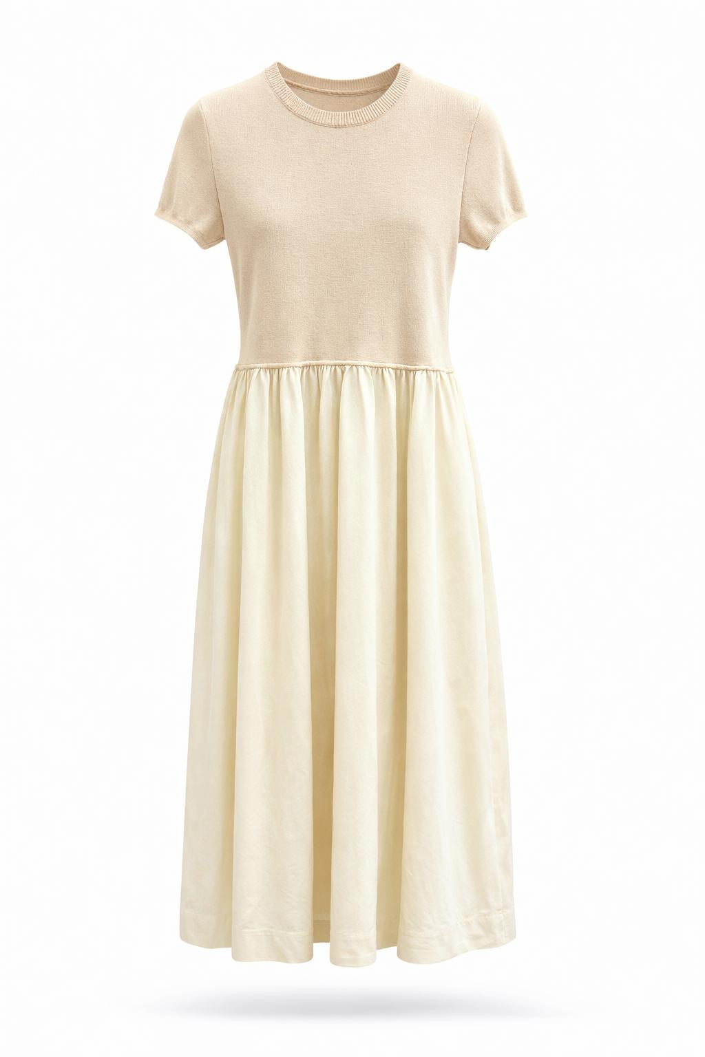 Robe longue maille et coton