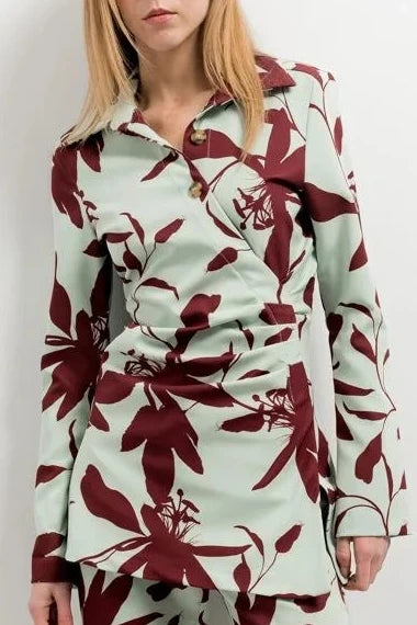 Tunique imprimé floral vert