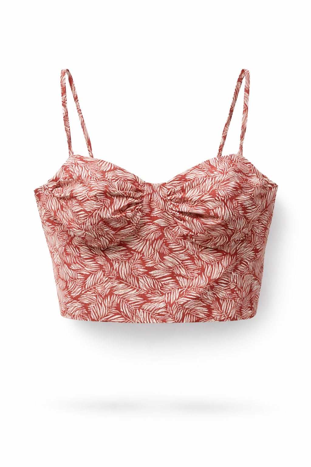 Top bretelles rouille fleurs