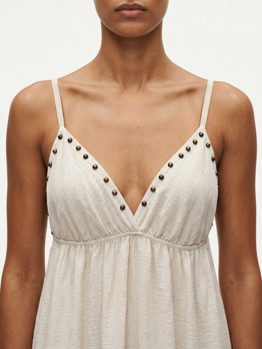 Robe lin avec rivets