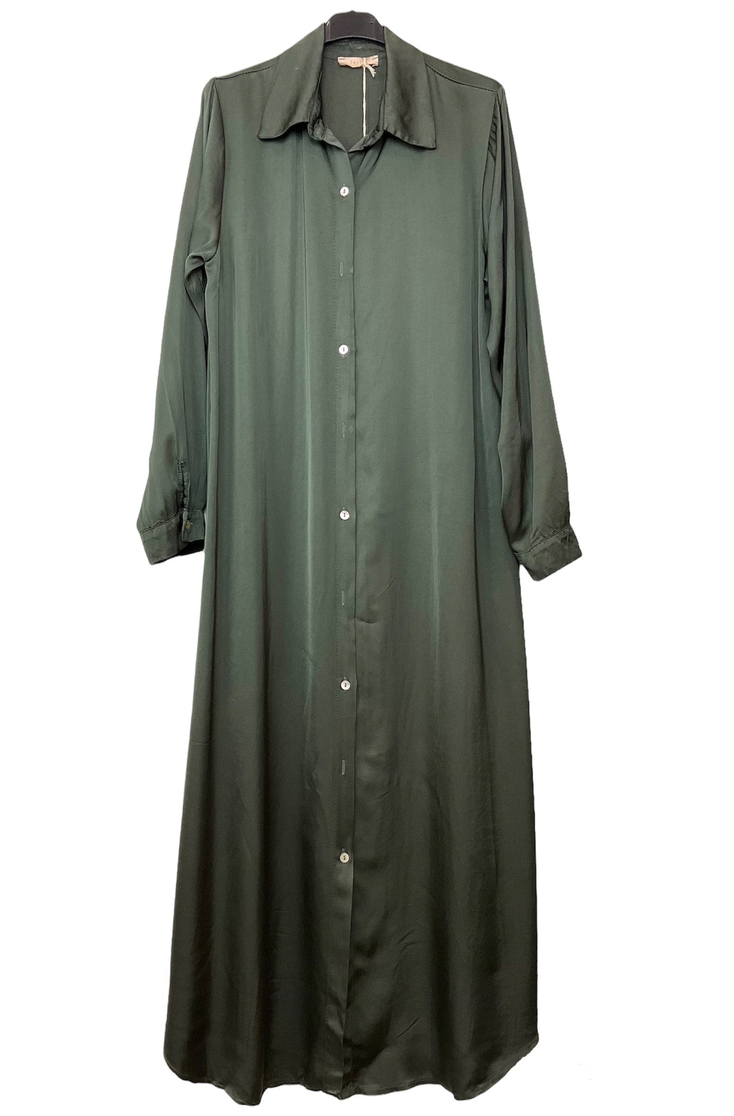 Robe chemise longue viscose et soie