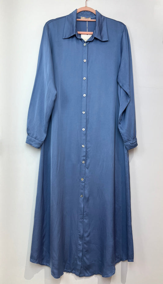 Robe chemise longue viscose et soie
