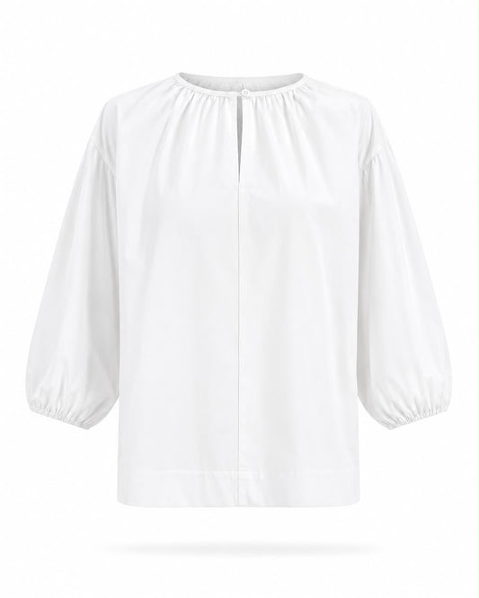 Blouse en coton uni