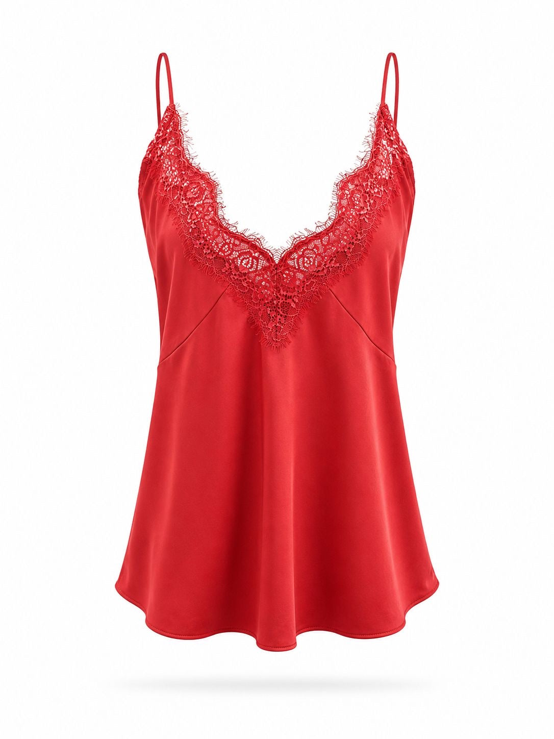 Top à bretelles en satin et dentelles