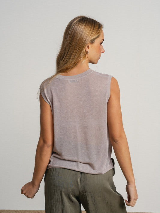 Top maille lurex oversize