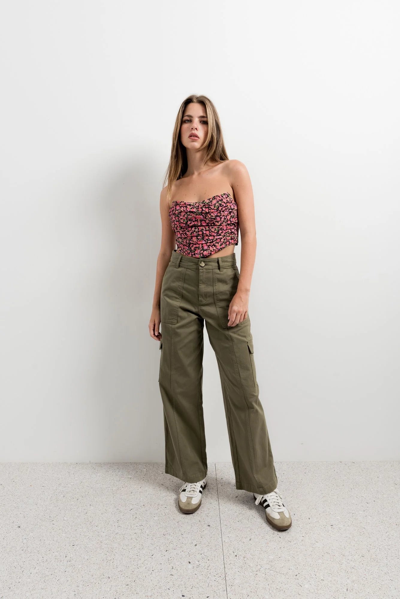 Top corset fleuri motif divers