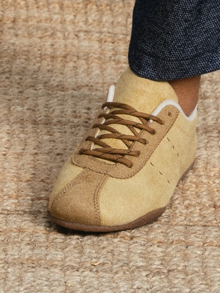 Basket beige suède semelle fine