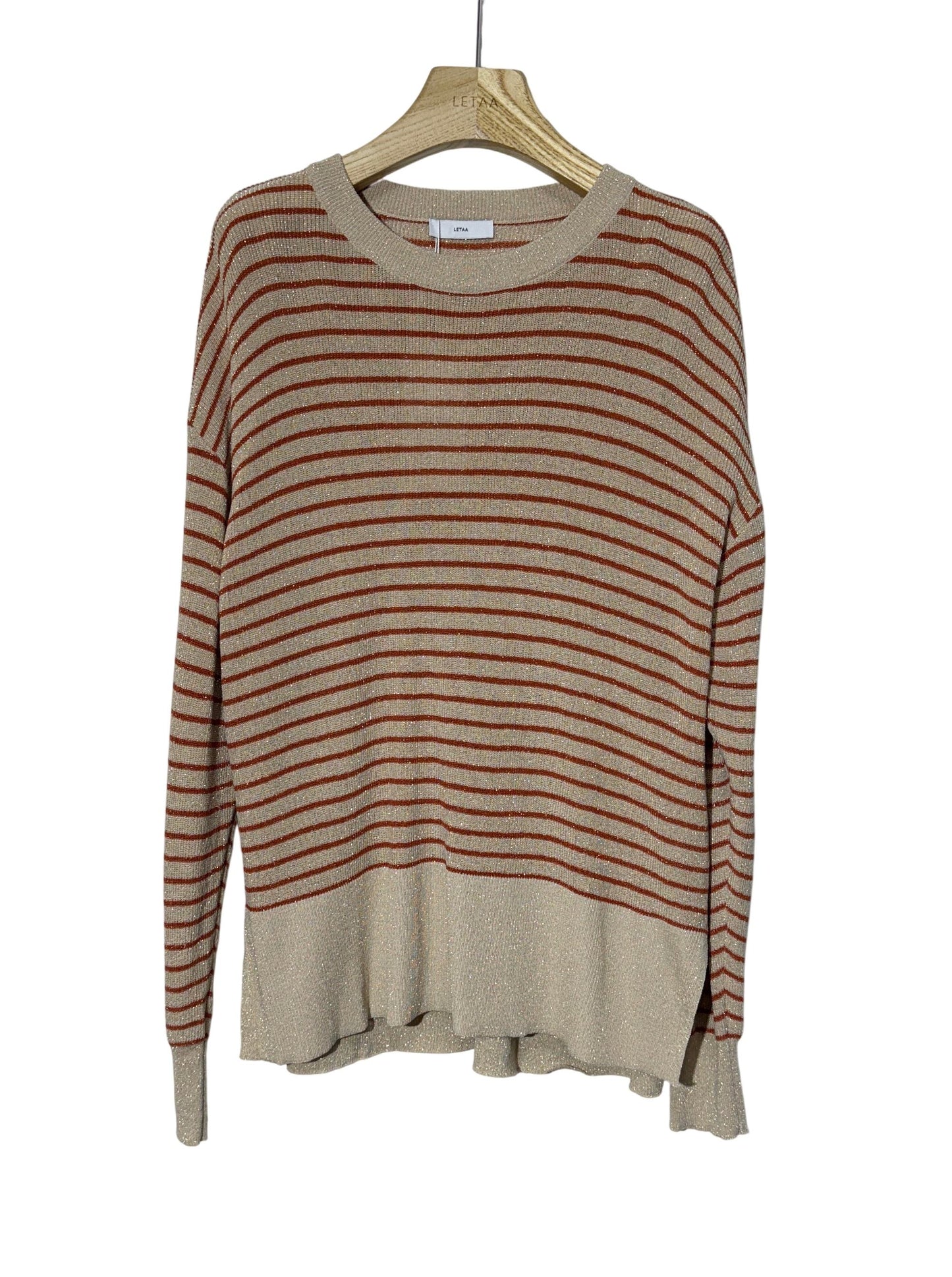 Pull marinière beige orange