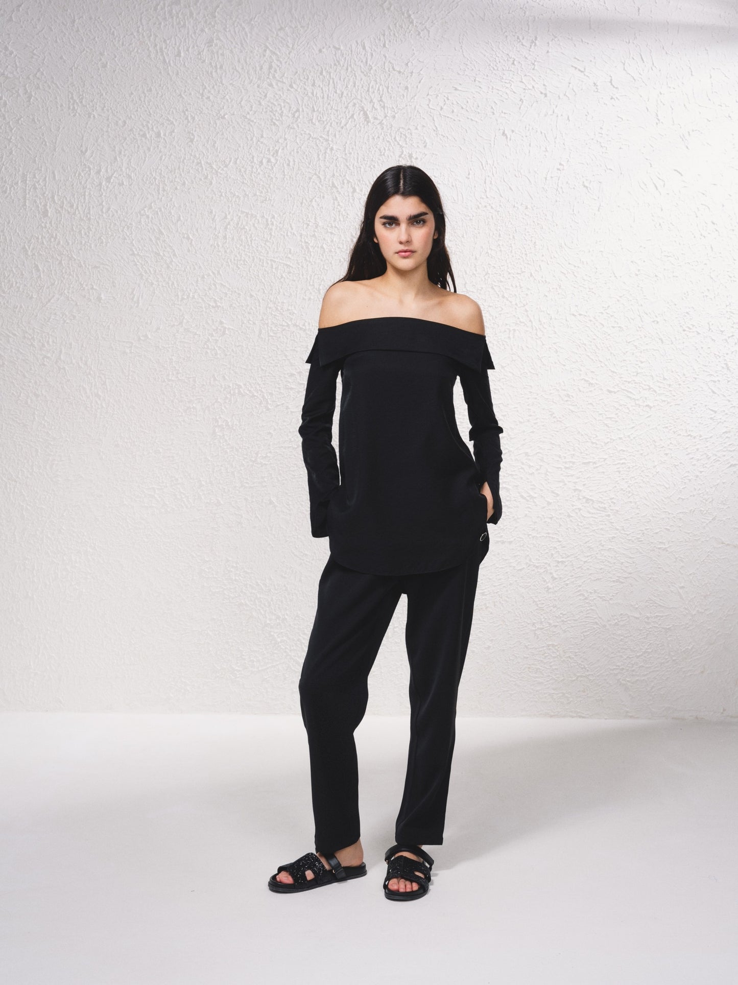 Tunique noire bardot