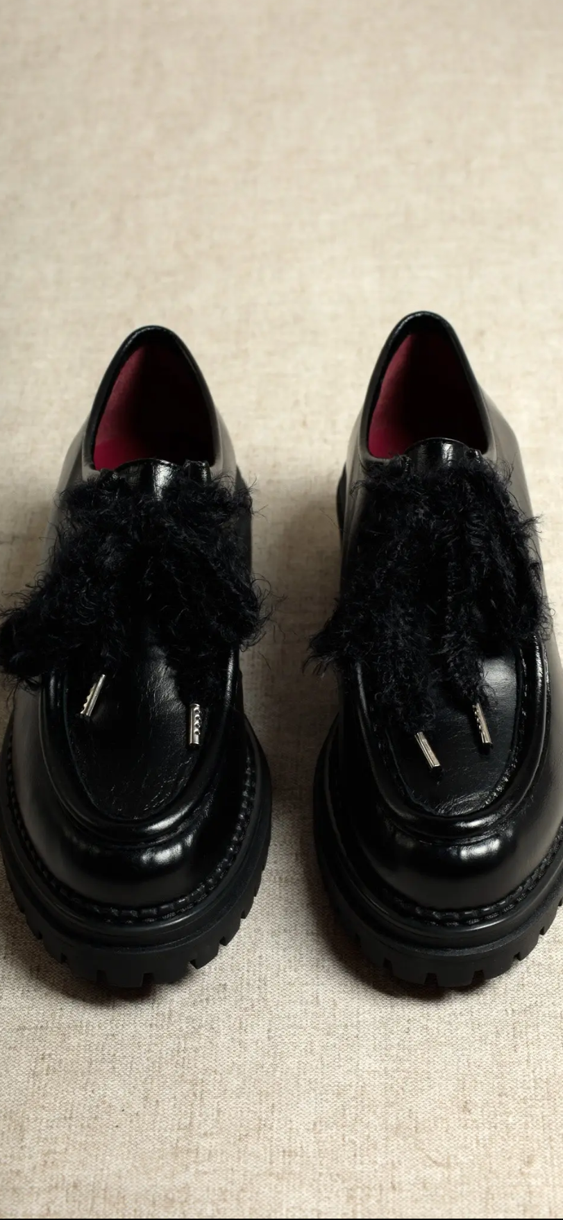 Derbys Richelieu cuir lisse semelle chunky