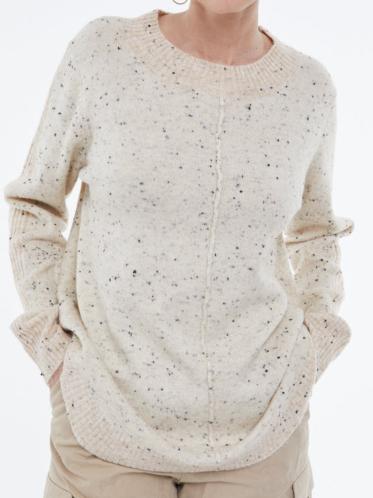 Pull beige chiné