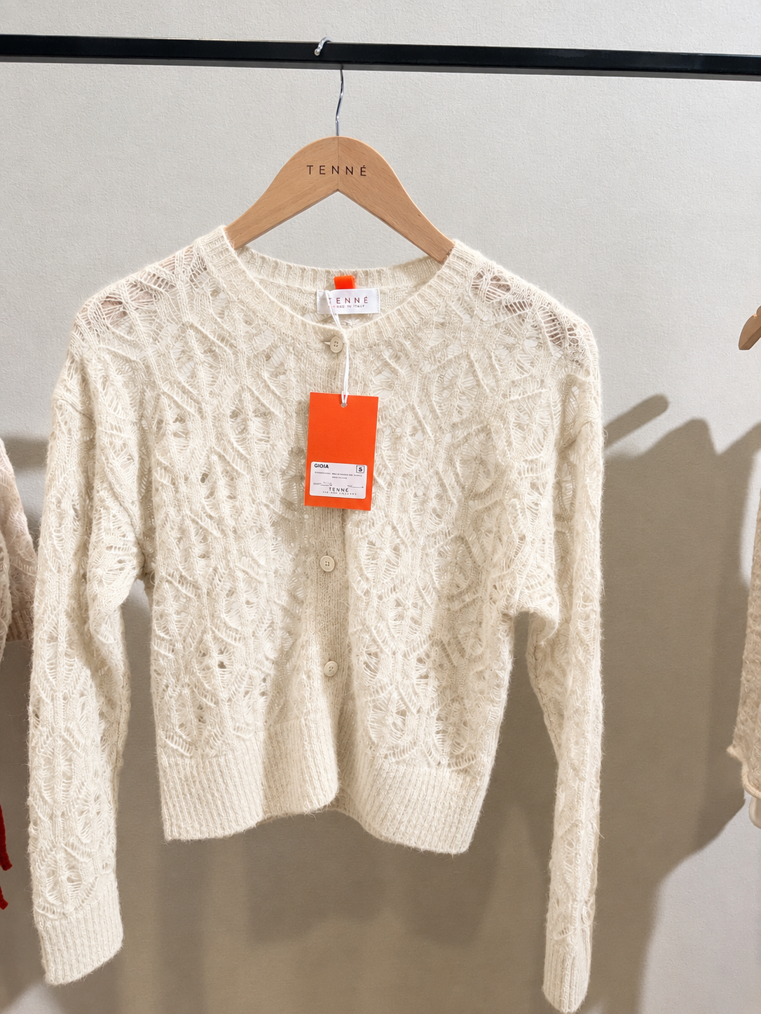 Pull maille torsadée laine et alpaga off White Gioia